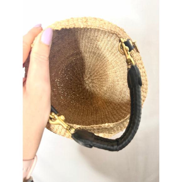 Clare V. Pot De Miel Bucket Bag One Size Beige with Black Handle - Picture 7 of 8